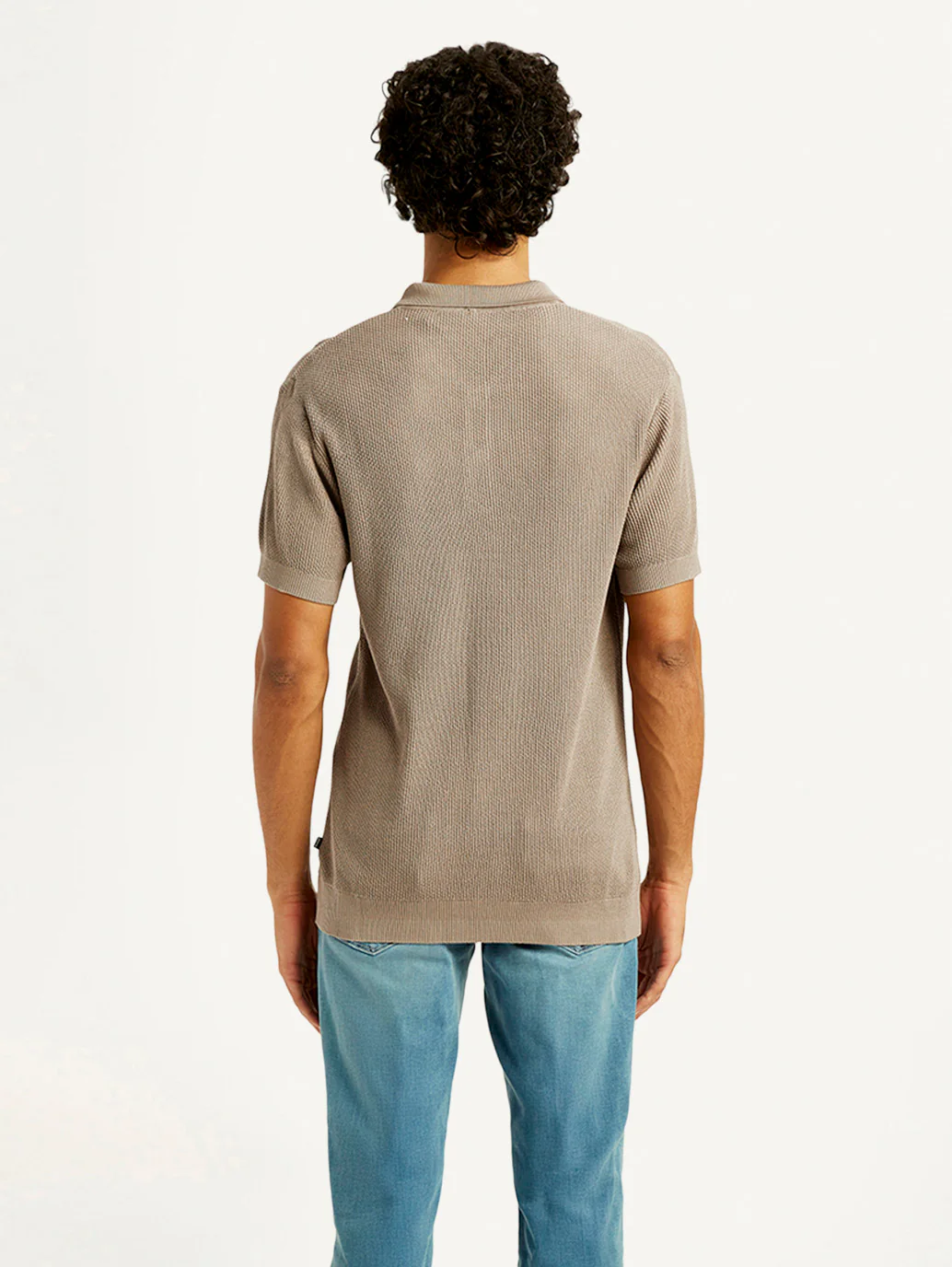 Men's Redloop Textured Slim Fit Polo T-Shirt - Image 2