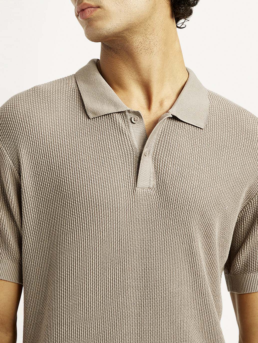 Men's Redloop Textured Slim Fit Polo T-Shirt - Image 3