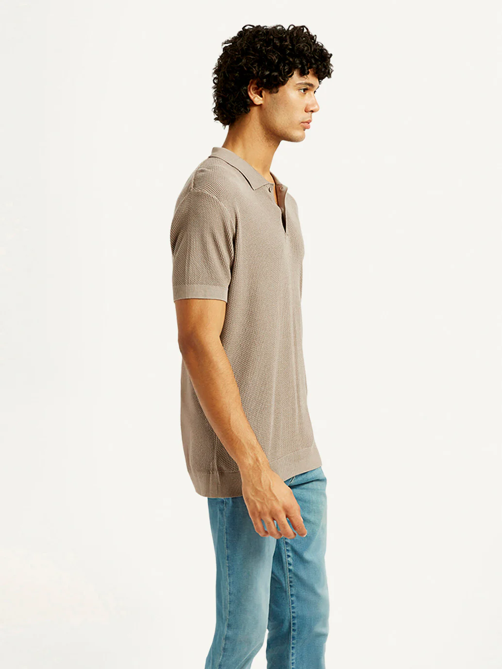 Men's Redloop Textured Slim Fit Polo T-Shirt - Image 4