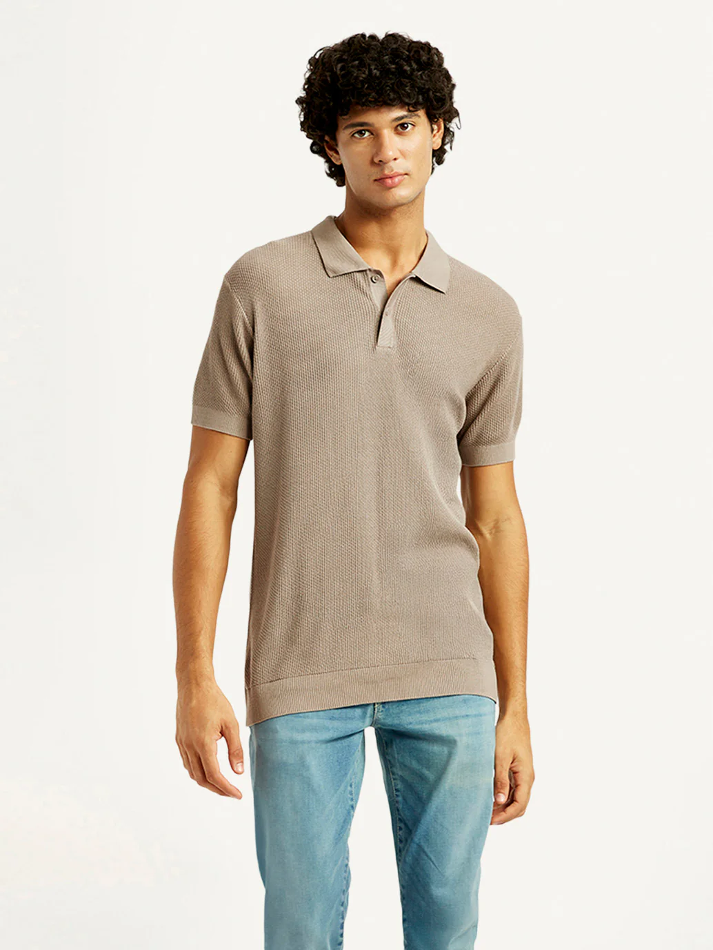 Men's Redloop Textured Slim Fit Polo T-Shirt - Image 5