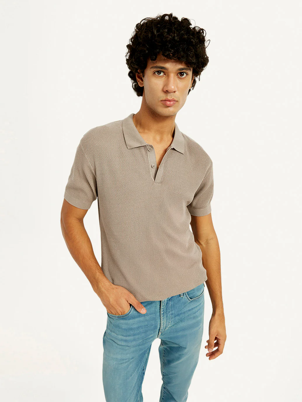 Men's Redloop Textured Slim Fit Polo T-Shirt - Image 6