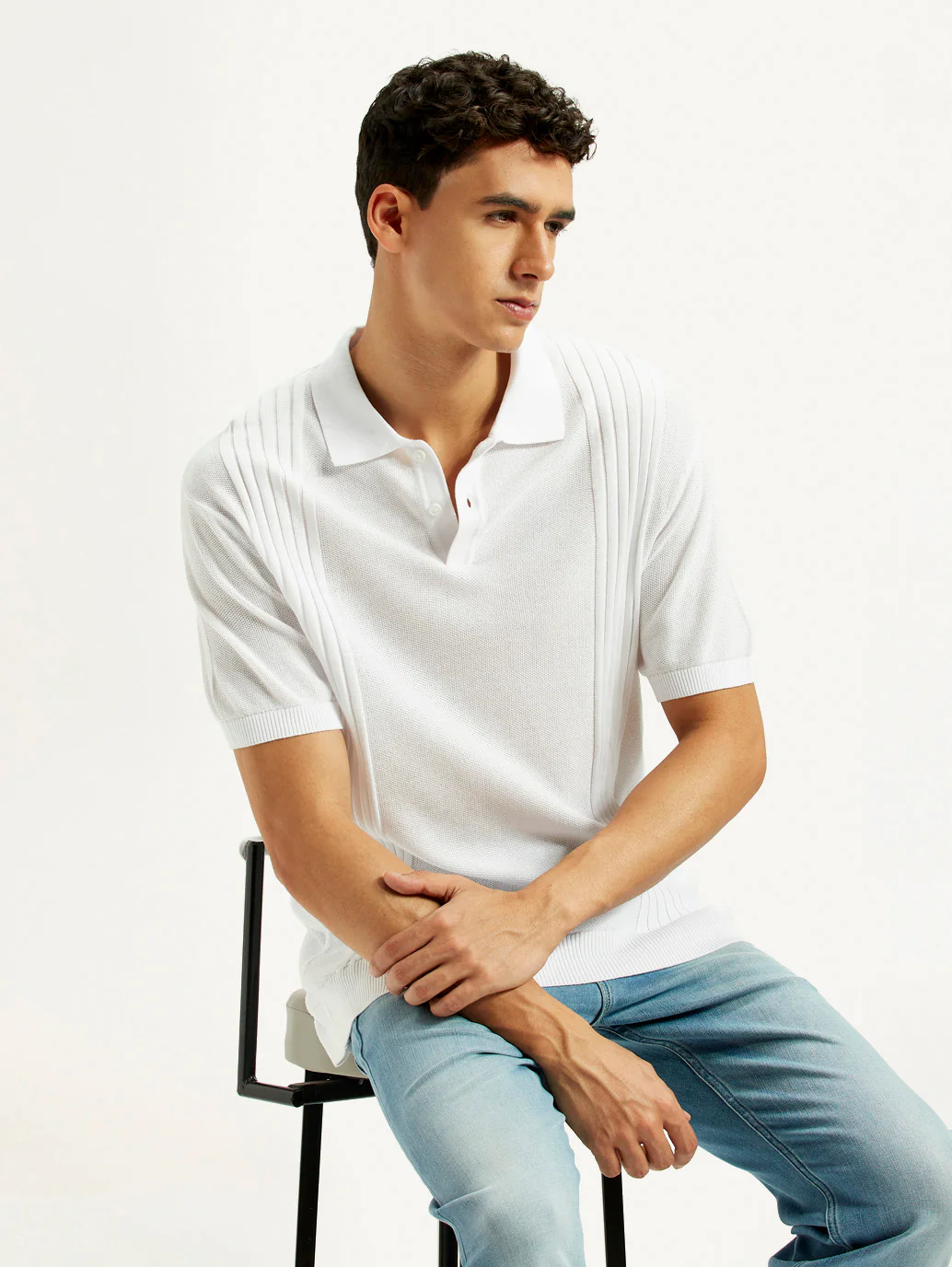 Men's Redloop Textured Slim Fit Polo T-Shirt - Image 6