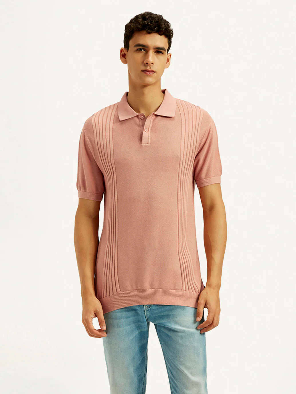 Men's Redloop Textured Slim Fit Polo T-Shirt