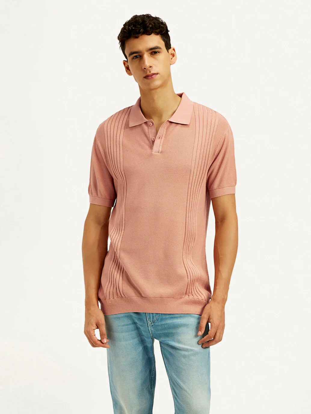 Men's Redloop Textured Slim Fit Polo T-Shirt - Image 5