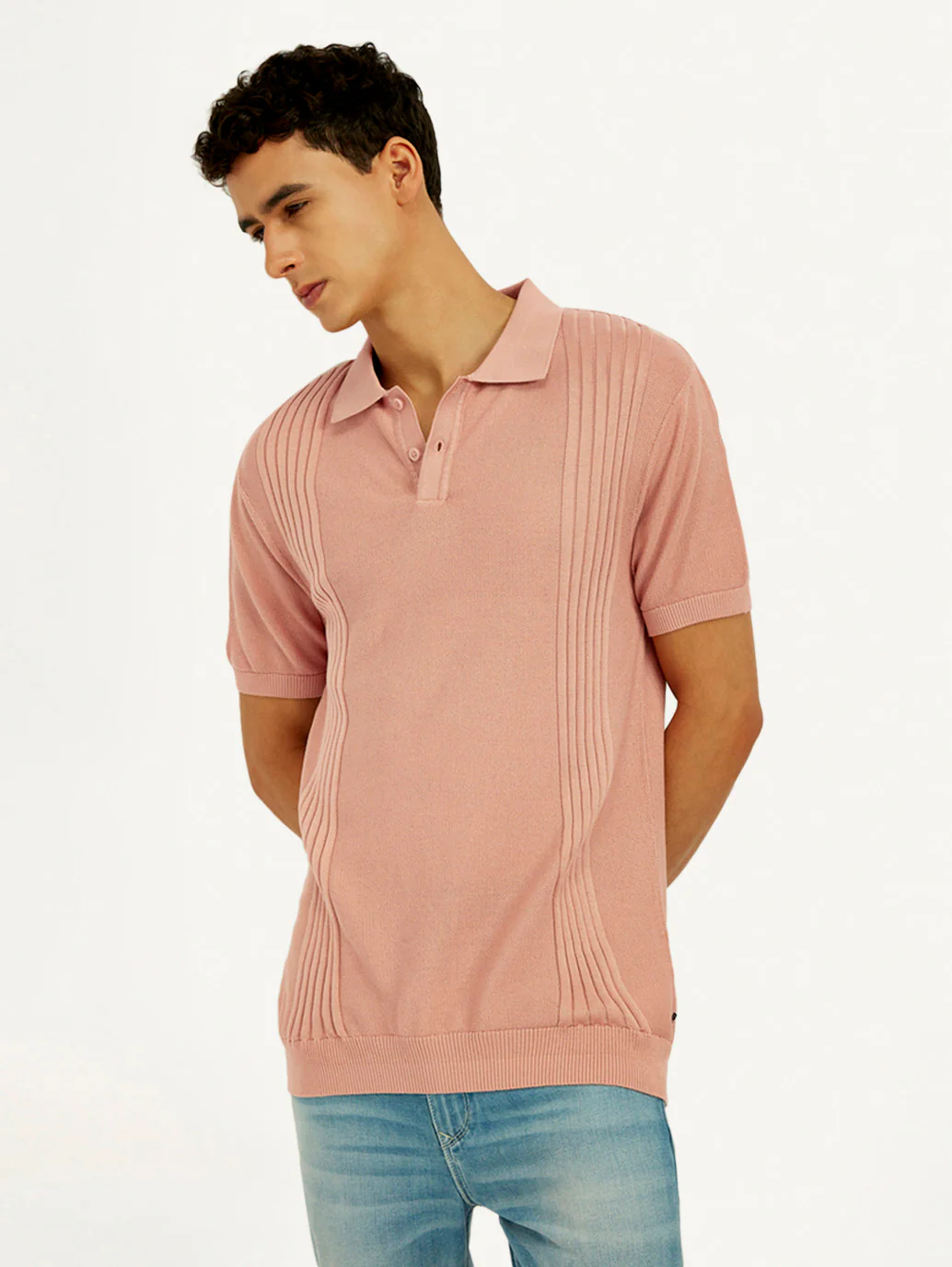 Men's Redloop Textured Slim Fit Polo T-Shirt - Image 6