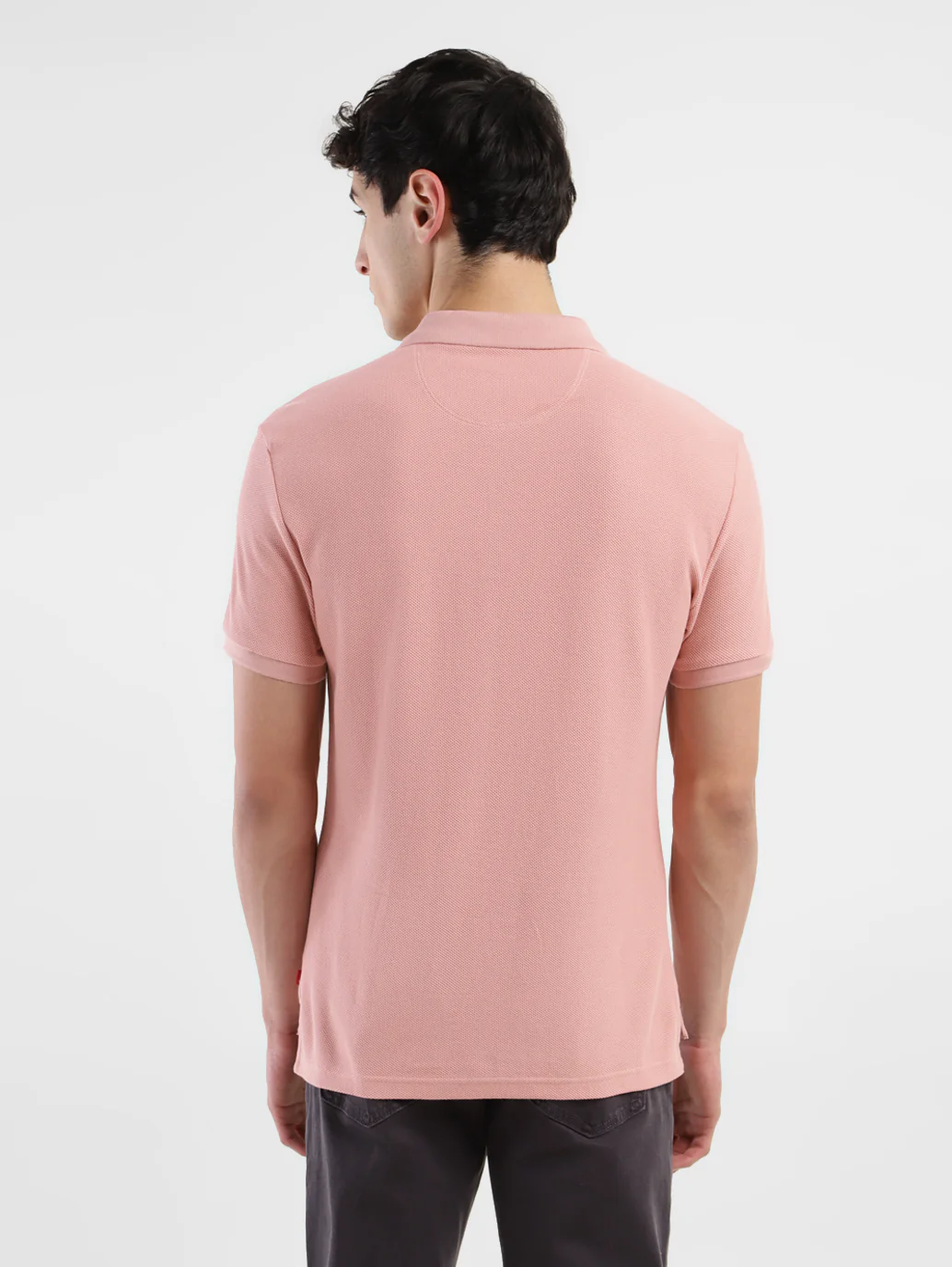 Men's Textured Slim Fit Polo T-Shirt - Image 3