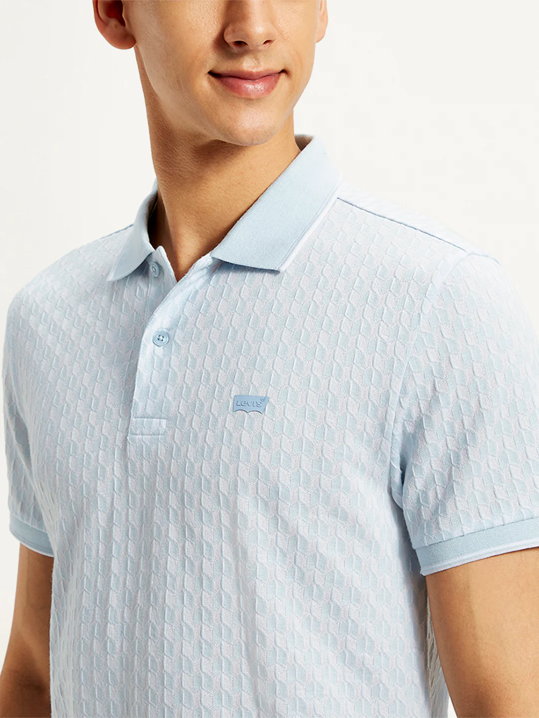 Men's Textured Slim Fit Polo T-Shirt - Image 5