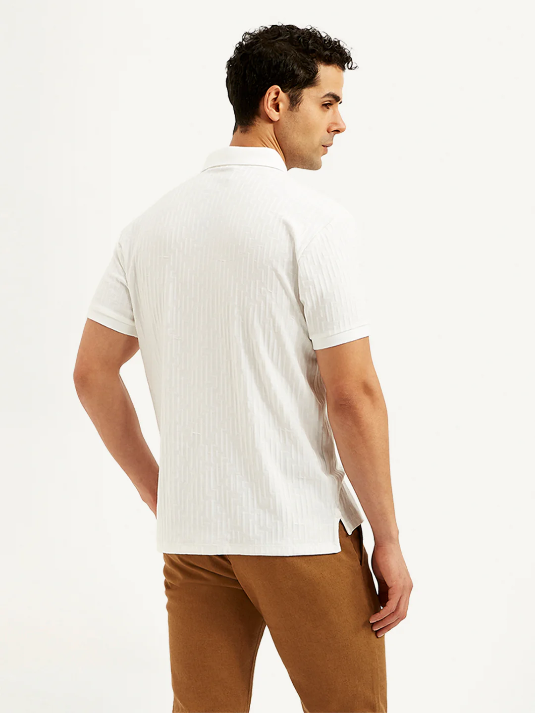 Men's Redloop Textured Slim Fit Polo T-Shirt - Image 3