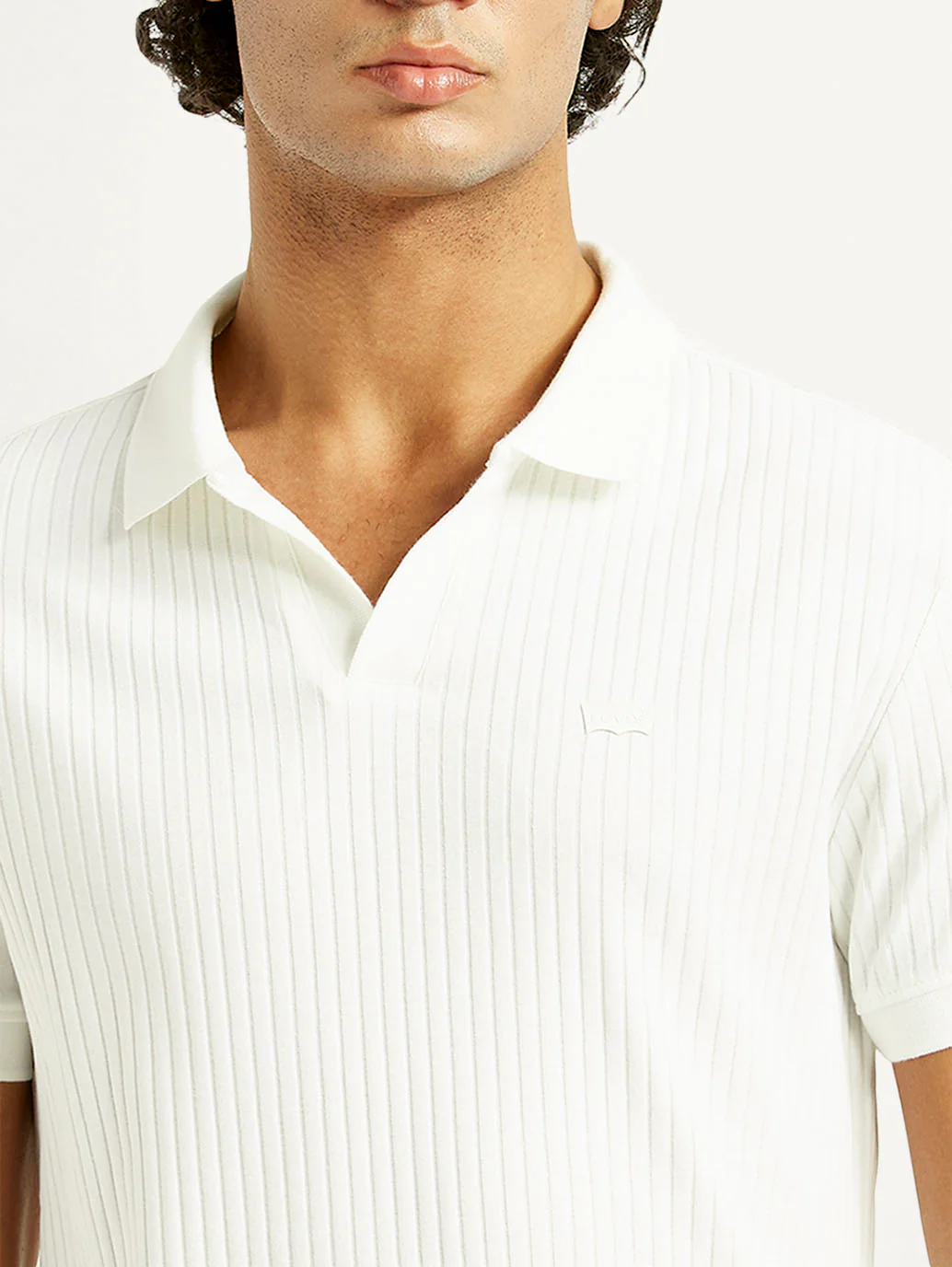 Men's Textured Slim Fit Polo T-Shirt - Image 3