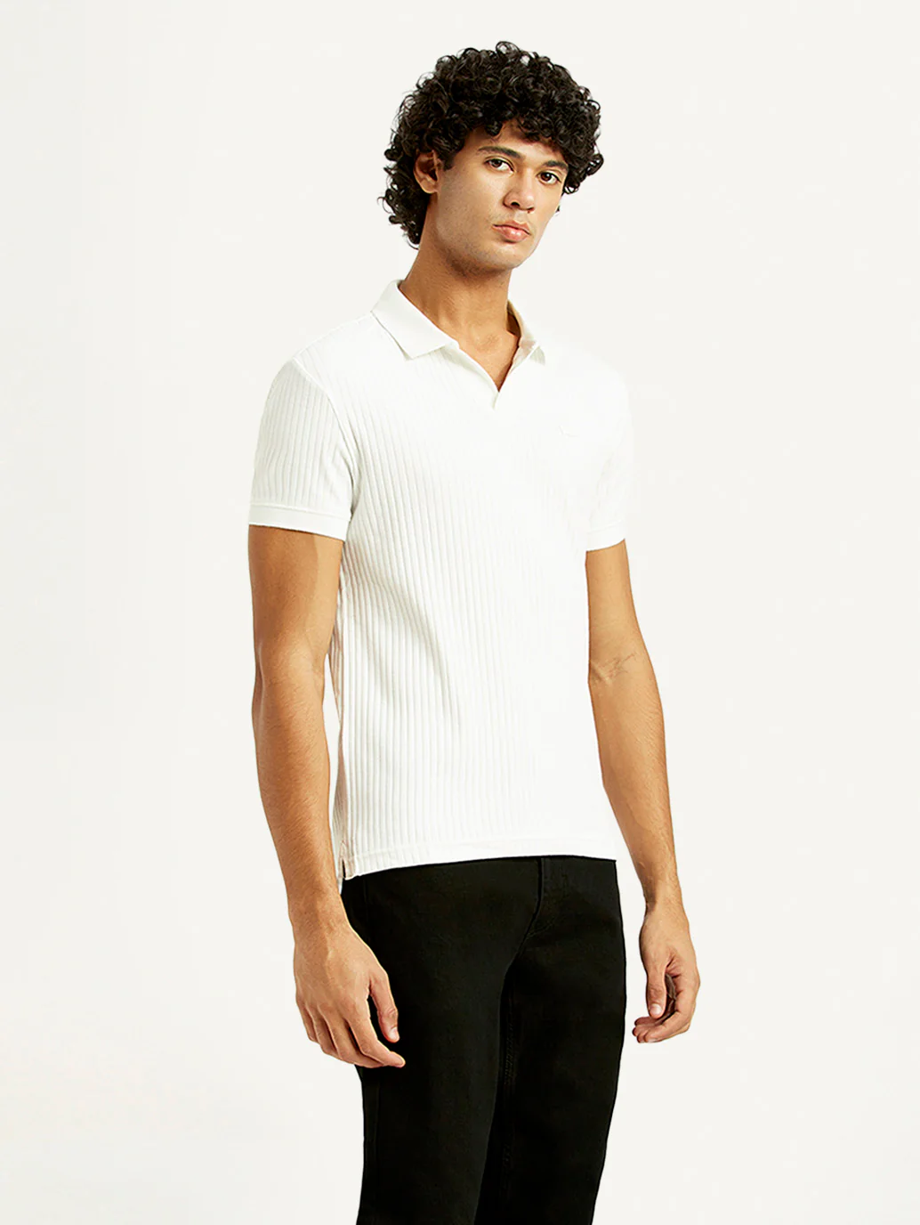 Men's Textured Slim Fit Polo T-Shirt - Image 4