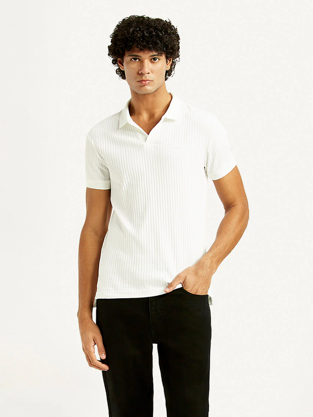 Men's Textured Slim Fit Polo T-Shirt - Image 5