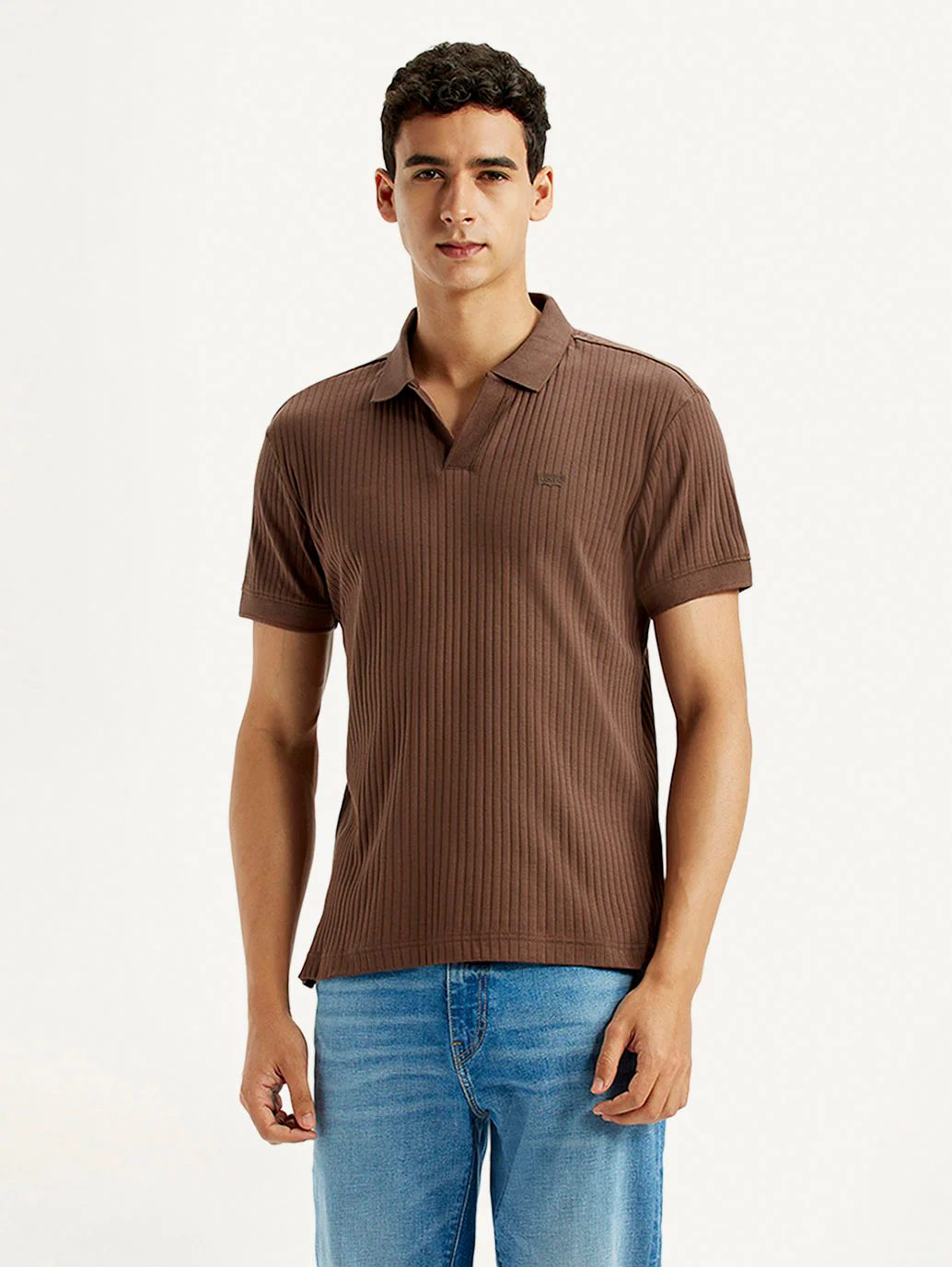 Men's Textured Slim Fit Polo T-shirt - Image 2
