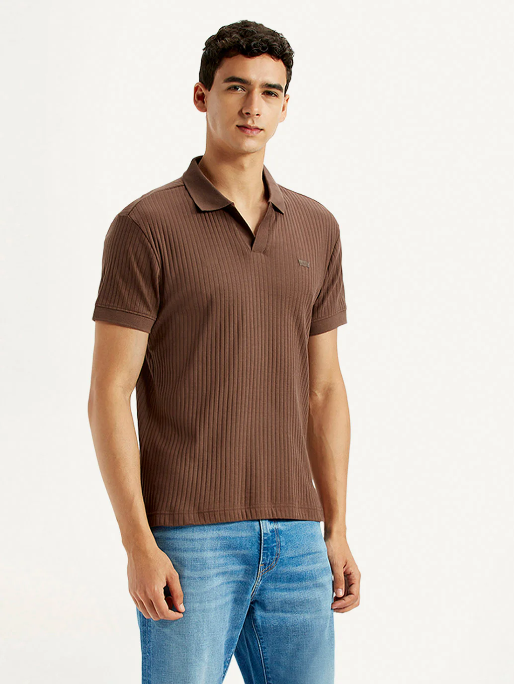 Men's Textured Slim Fit Polo T-shirt - Image 5