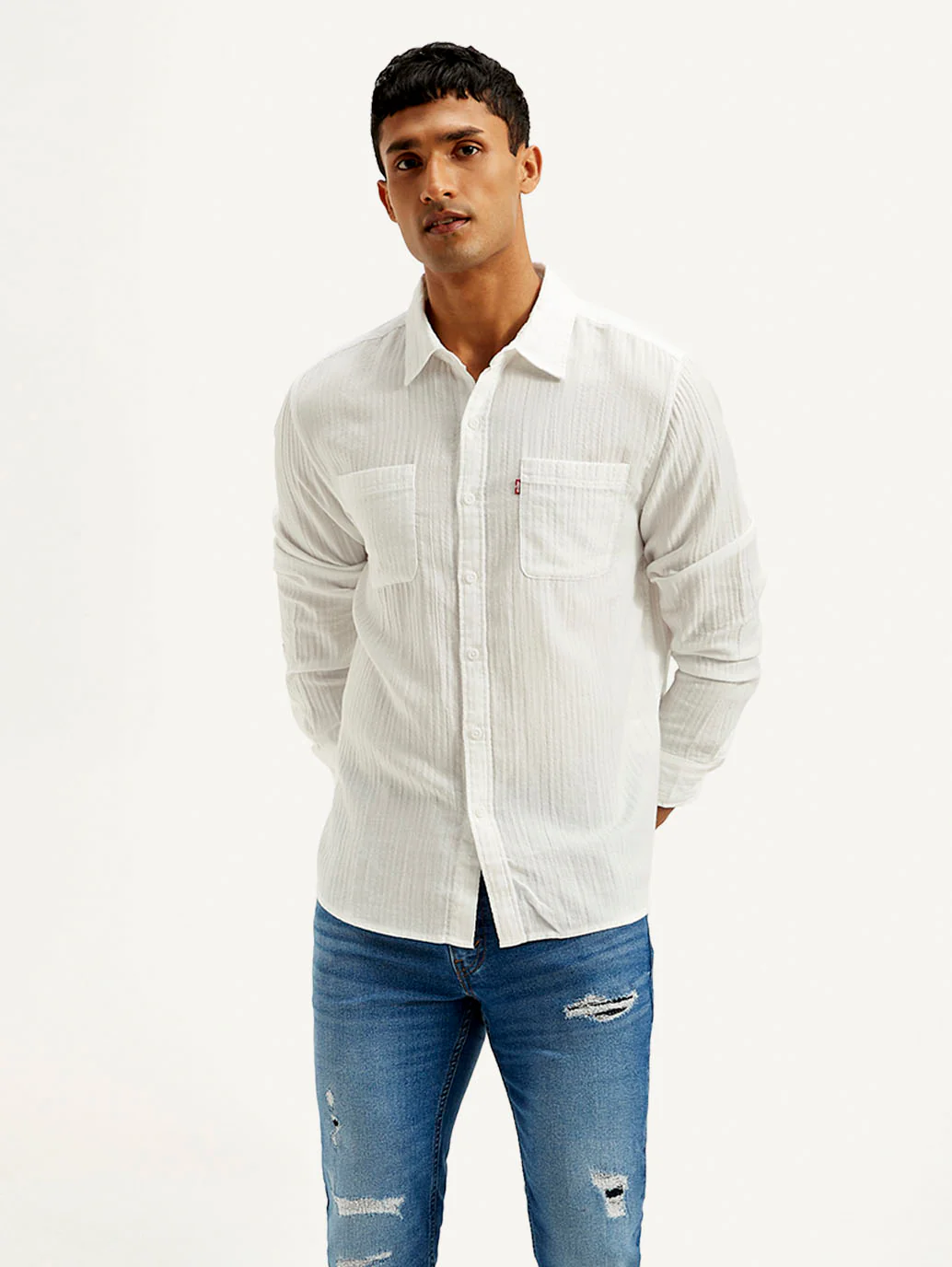 Men's Textured Slim Fit Shirt - Image 2