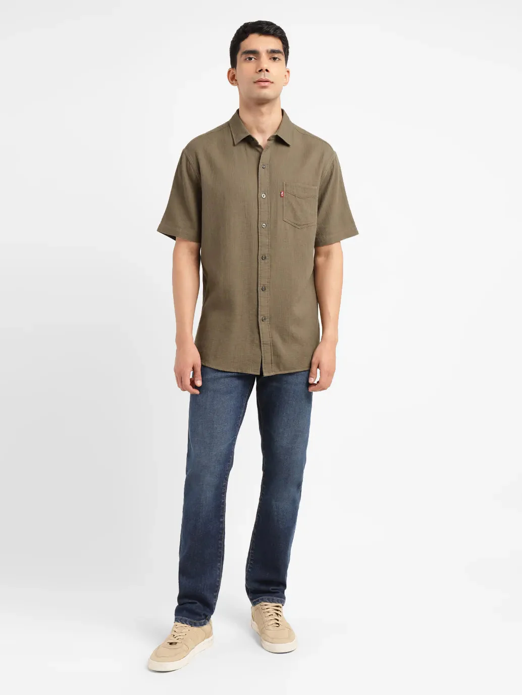 Men's Textured Slim Fit Shirt