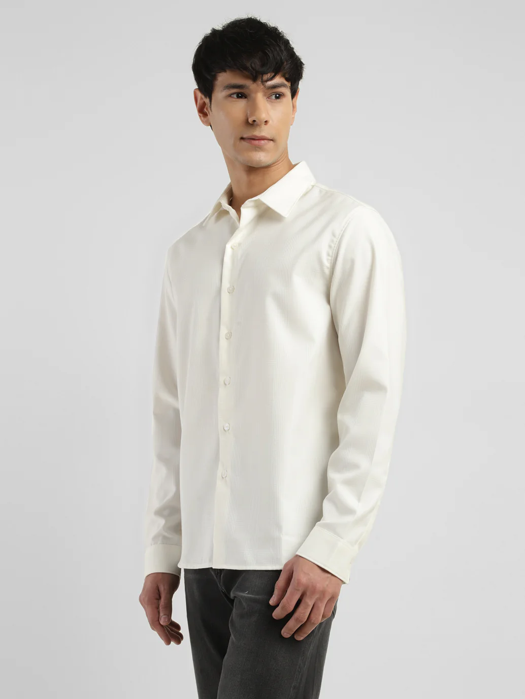 Men's Redloop Textured Spread Collar Shirt - Image 4