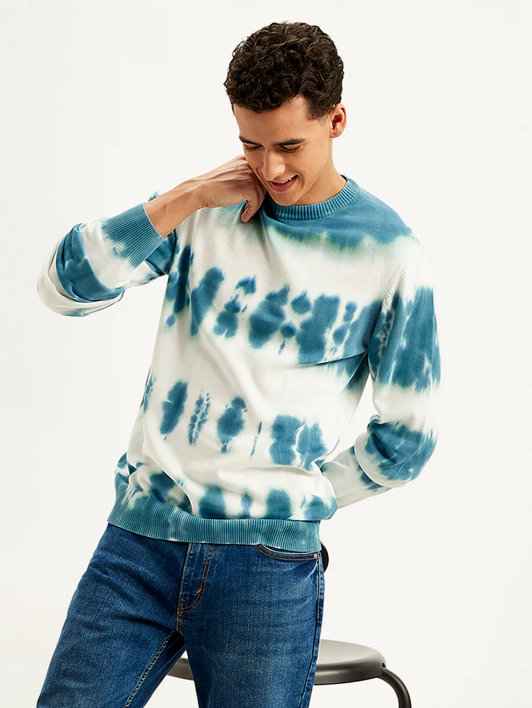 Men's Tie-Dye Crew Neck Sweater - Image 2