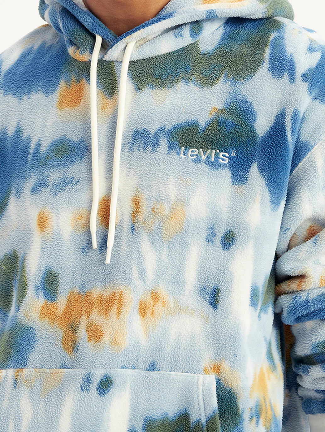 Men's Tie-Dye Light-Blue Hooded Sweatshirt - Image 5