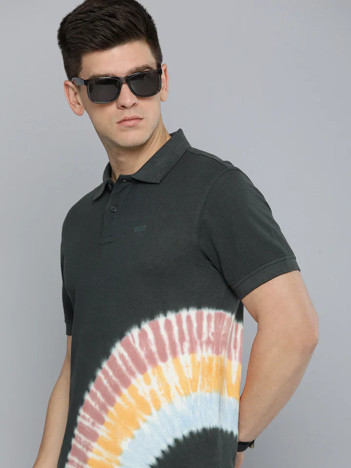 Men's Tie - Dye Slim Fit Polo T-shirt - Image 4