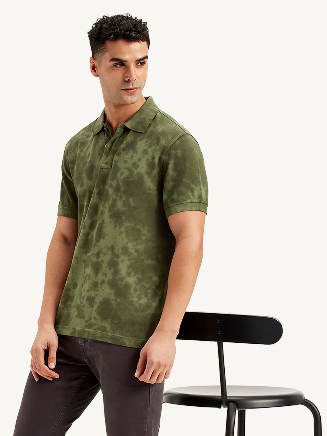 Men's Tie -Dye Slim Fit Polo T-Shirt - Image 5