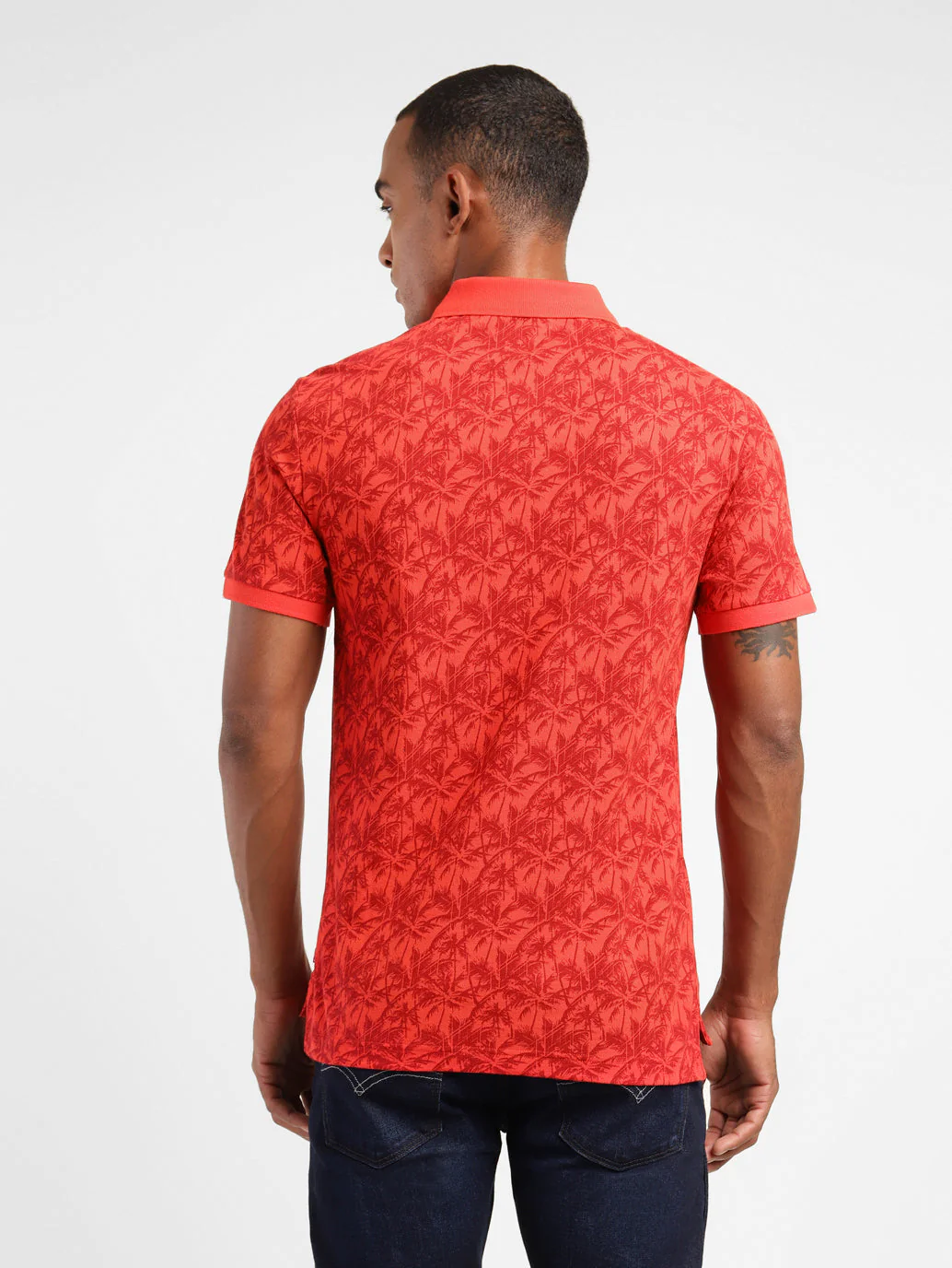 Men's Tropical Print Polo T-Shirt - Image 3