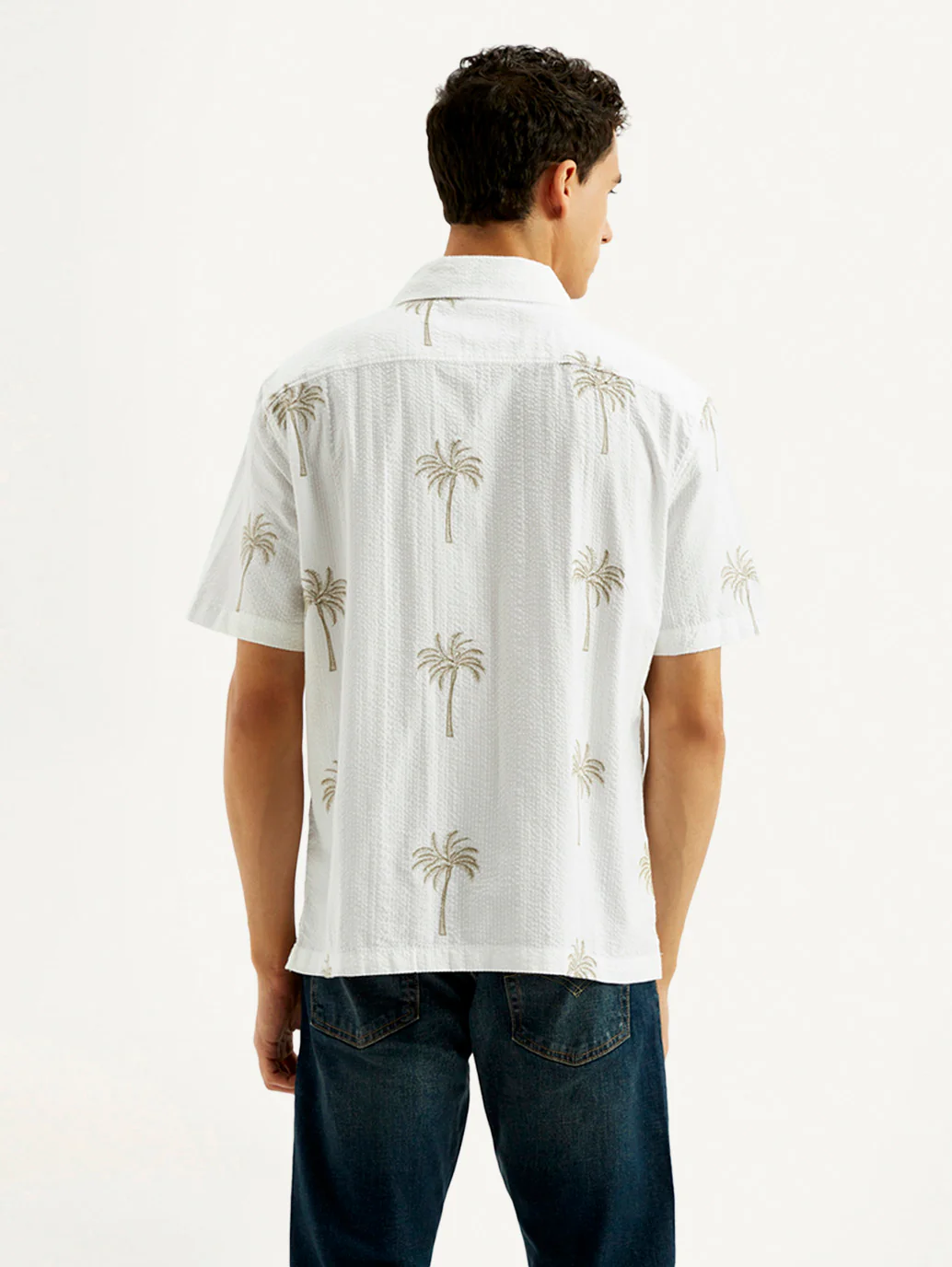 Men's Printed Slim Fit Resort Collar Shirt - Image 3