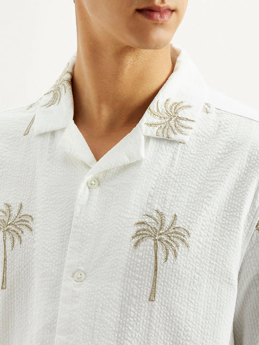 Men's Printed Slim Fit Resort Collar Shirt - Image 4