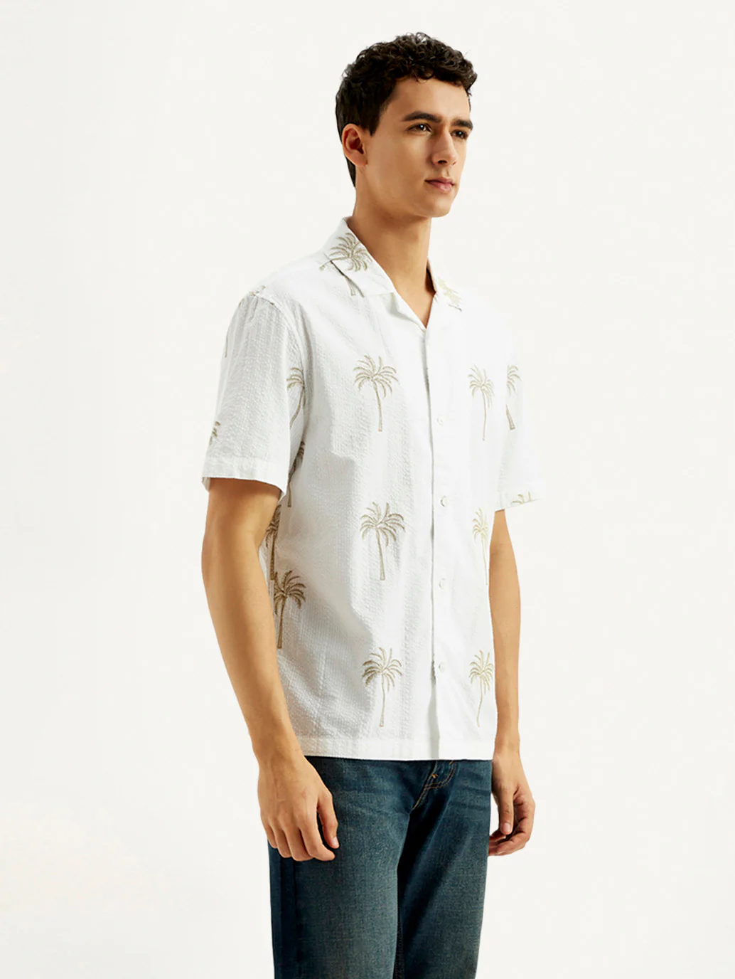 Men's Printed Slim Fit Resort Collar Shirt - Image 5