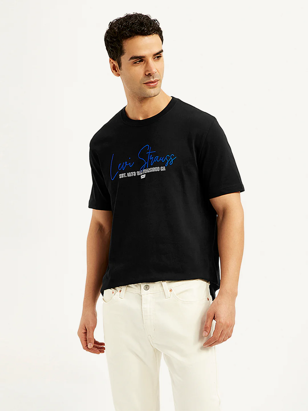 Men's Typographic Print Crew Neck T-Shirt