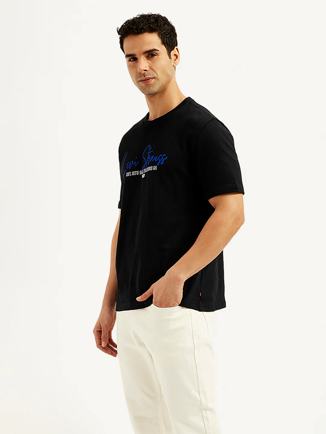 Men's Typographic Print Crew Neck T-Shirt - Image 4