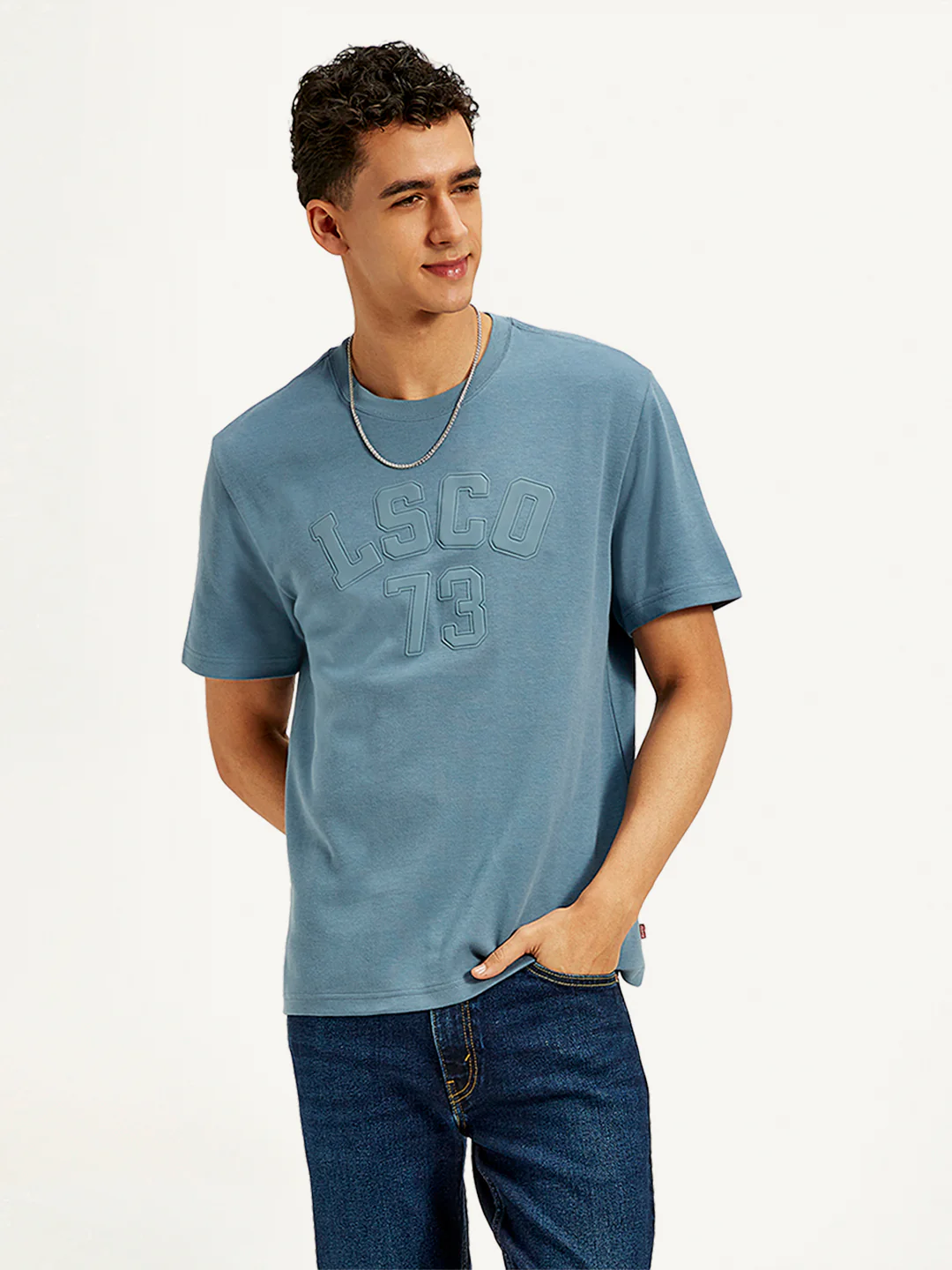 Men's Typographic Print Crew Neck T-Shirt