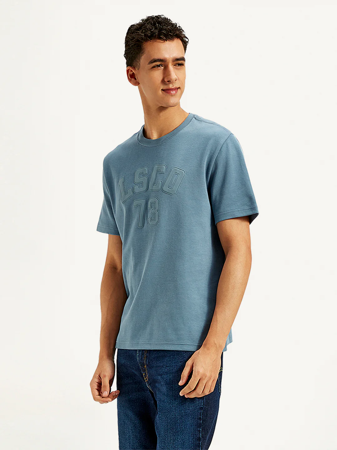 Men's Typographic Print Crew Neck T-Shirt - Image 4