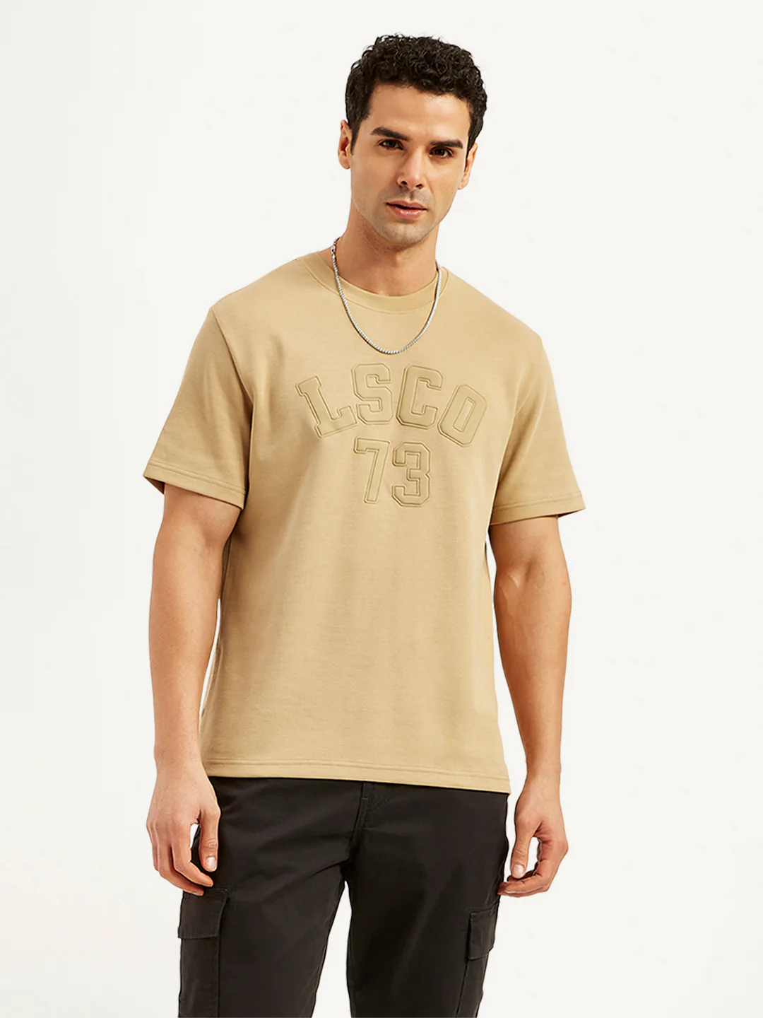 Men's Typographic Print Crew Neck T-Shirt - Image 2