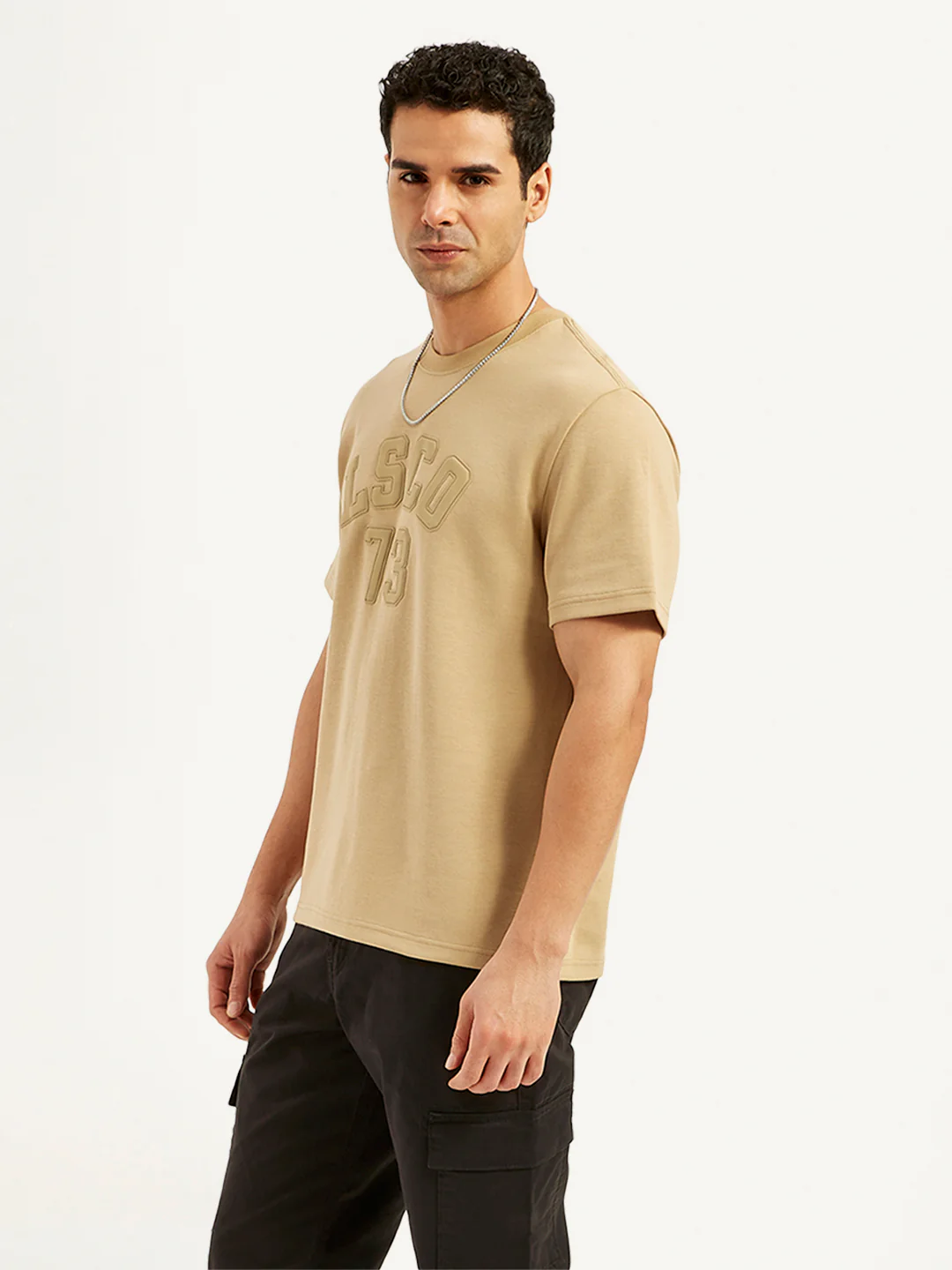 Men's Typographic Print Crew Neck T-Shirt - Image 4