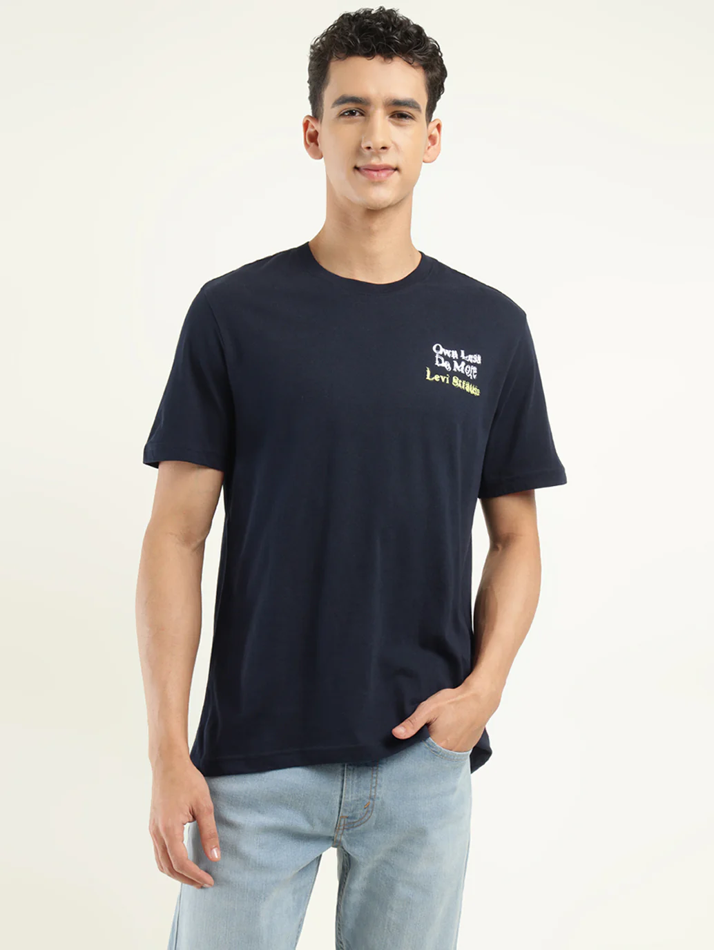 Men's Typographic Print Crew Neck T-Shirt - Image 2