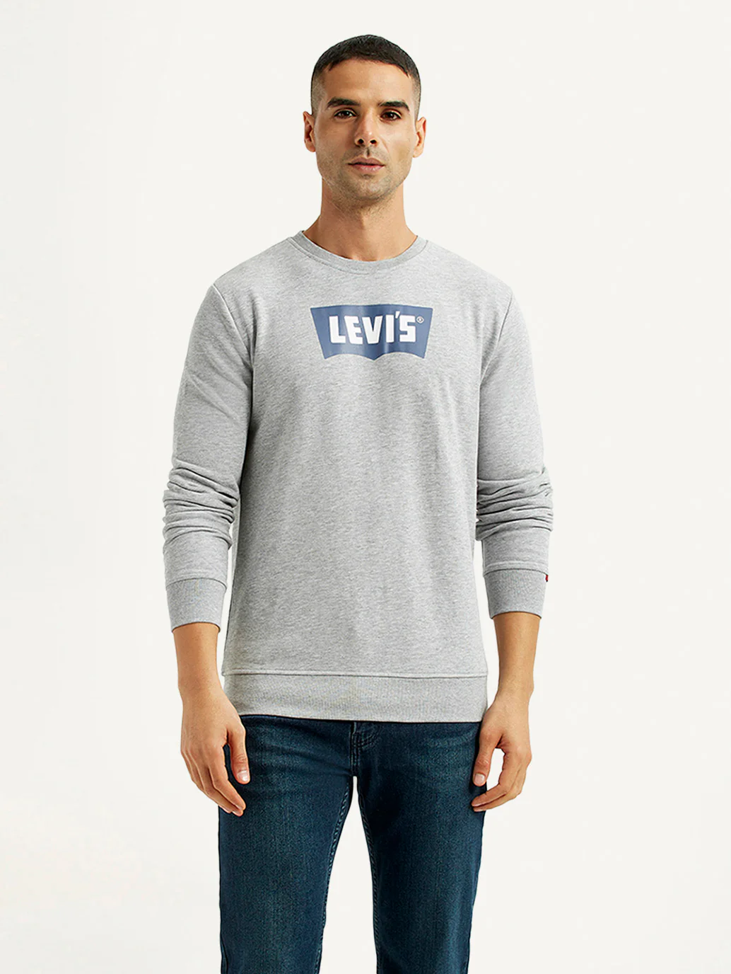 Men's Typographic Print Light Grey Slim Fit Sweatshirt - Image 5