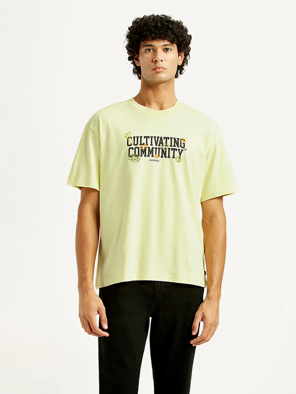 Men's Typographic Print Loose Fit T-shirt