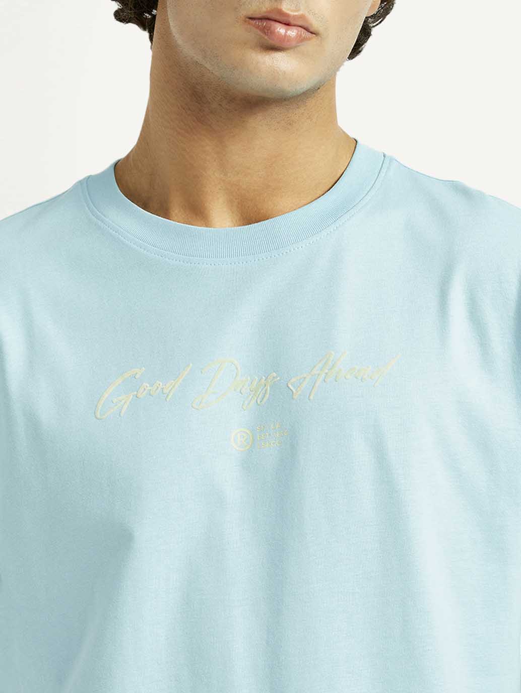 Men's Typographic Print Loose Fit T-shirt - Image 3