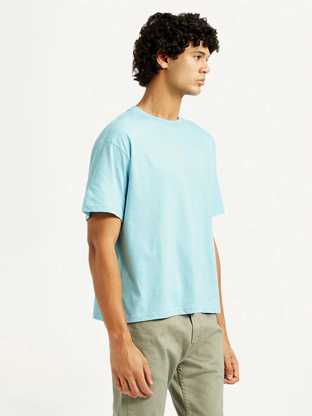 Men's Typographic Print Loose Fit T-shirt - Image 4