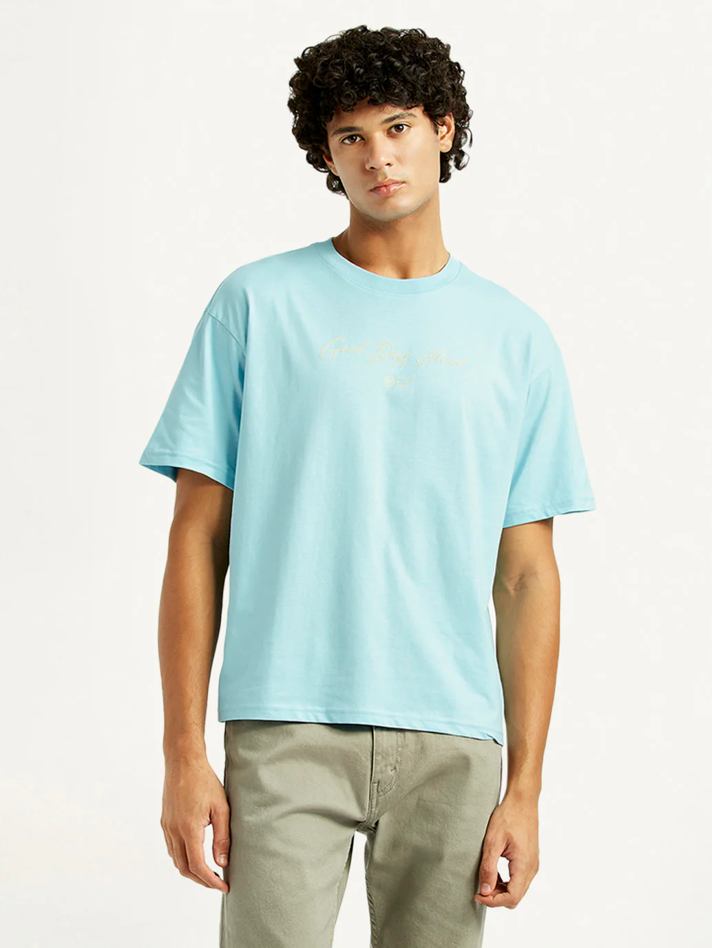 Men's Typographic Print Loose Fit T-shirt - Image 5
