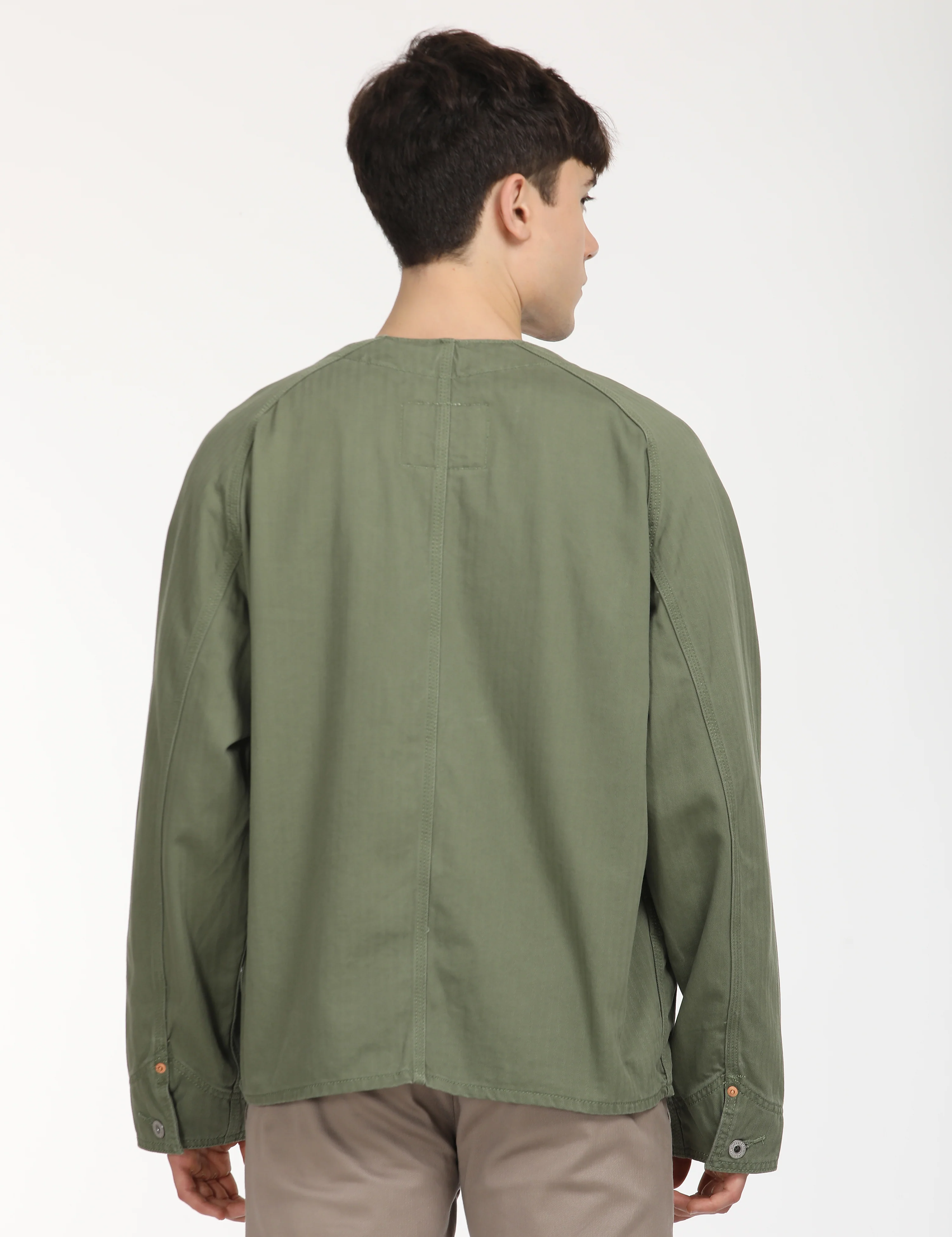 Men's Typographic Print Olive Jacket - Image 3