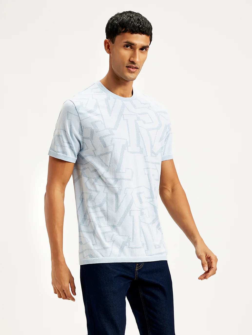 Men's Typographic Print Slim Fit T-Shirt