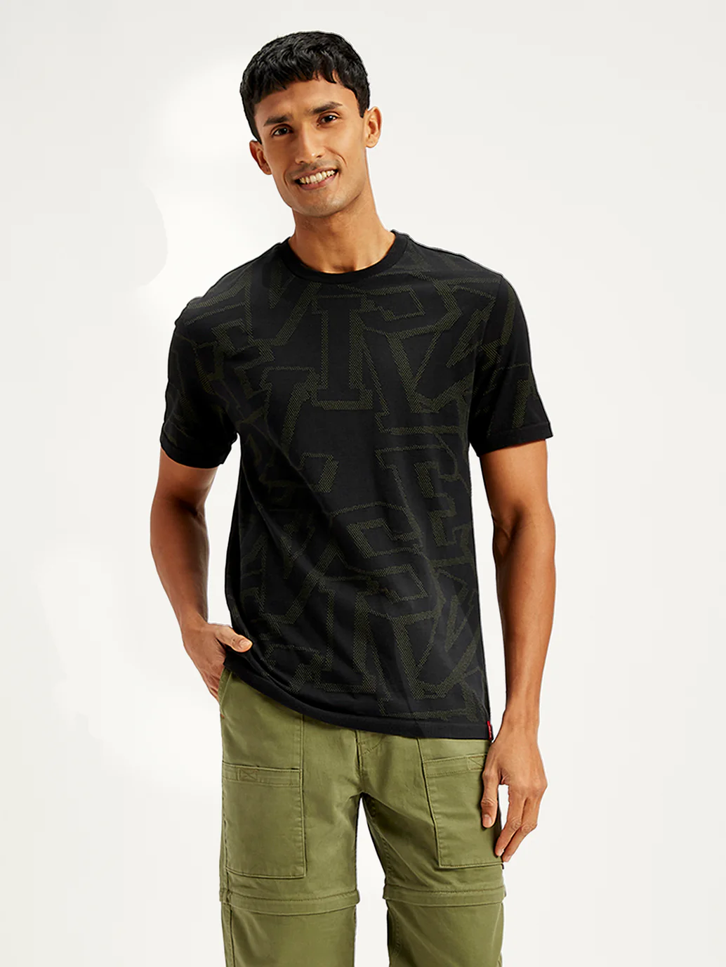 Men's Typographic Print Slim Fit T-Shirt - Image 2