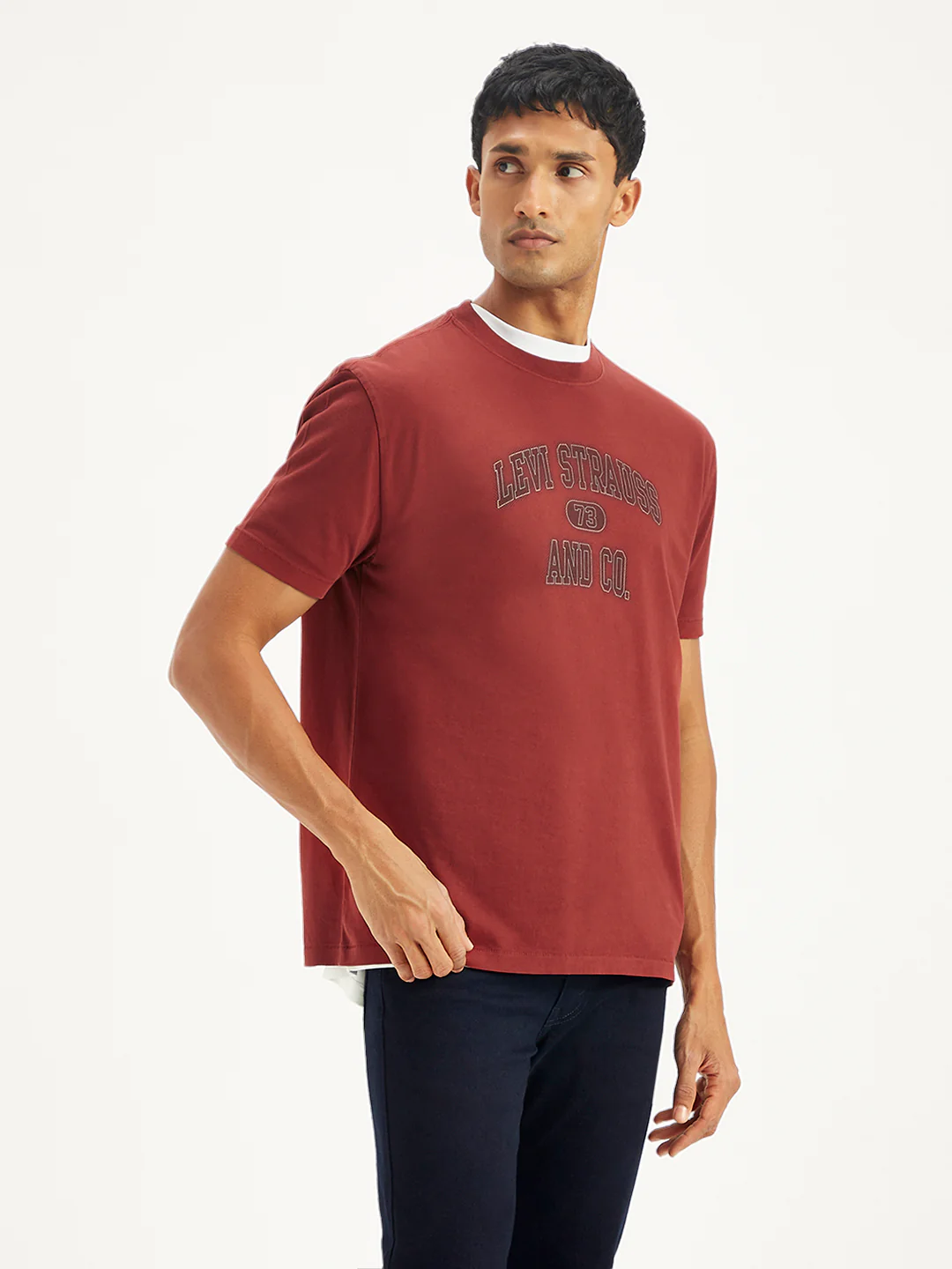 Men's Typographic Print Loose Fit T-shirt - Image 4