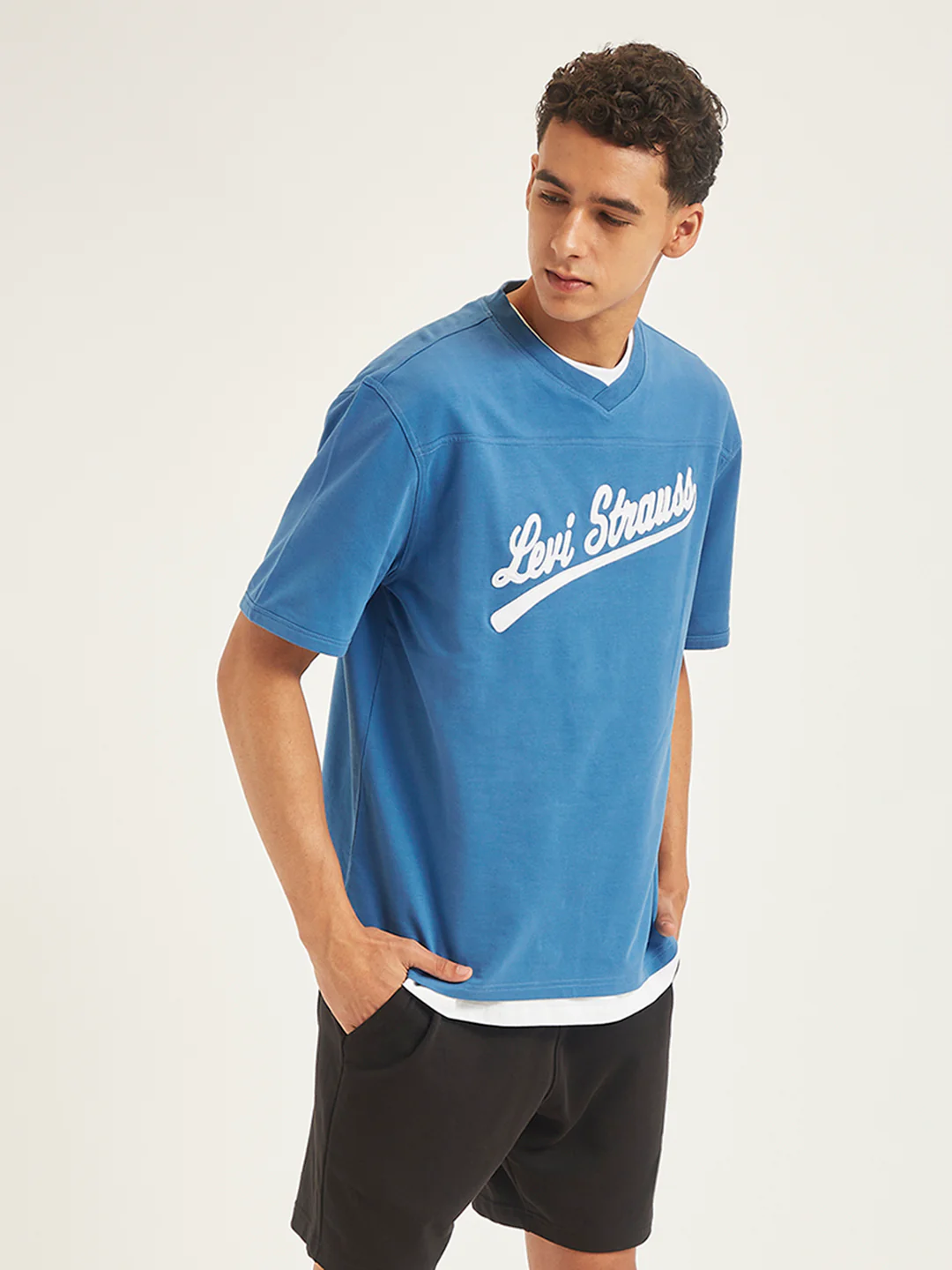 Men's Typographic Print Loose Fit T-shirt - Image 5