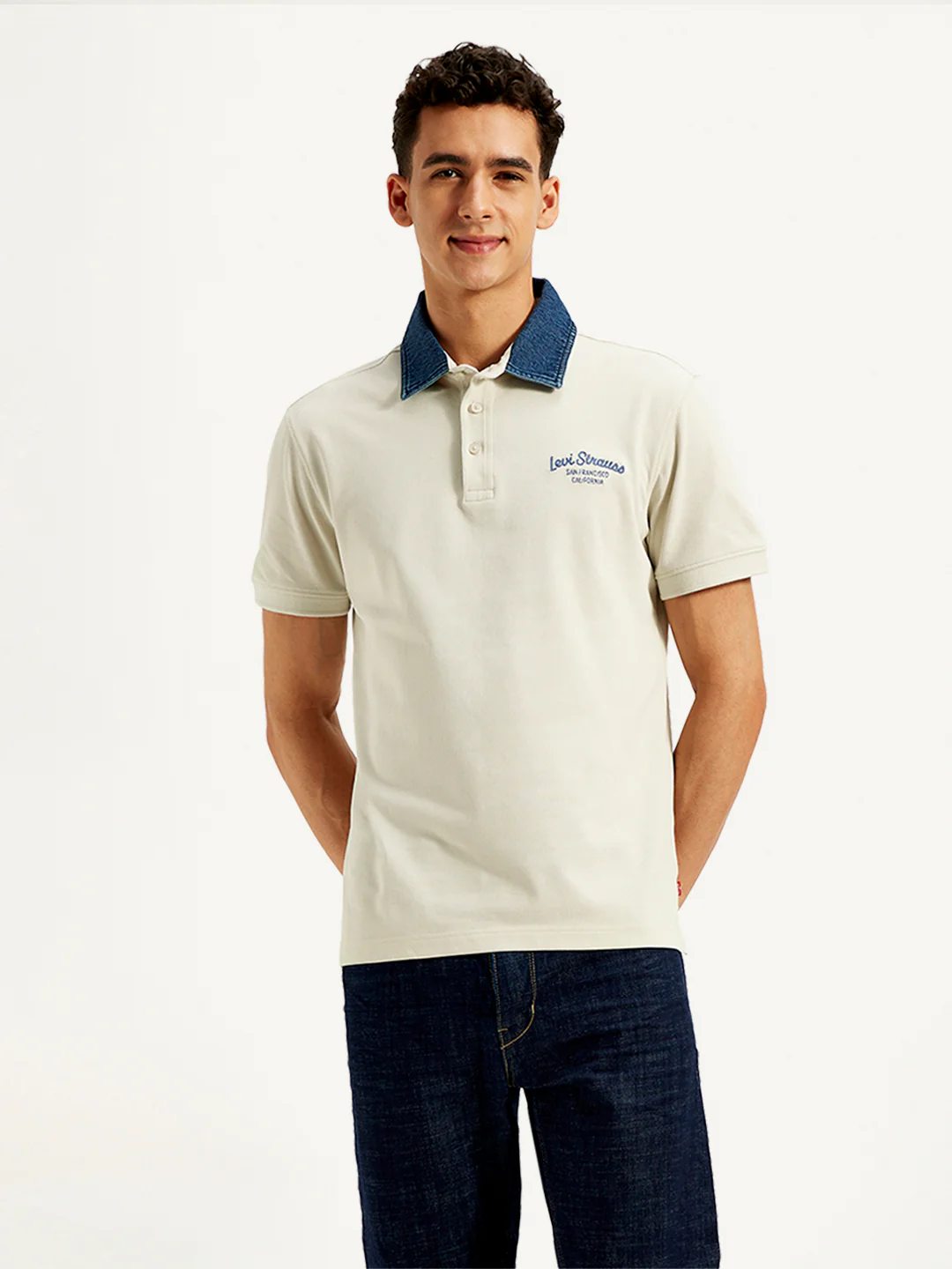 Men's Typographic Print Slim Fit Polo T-Shirt - Image 2