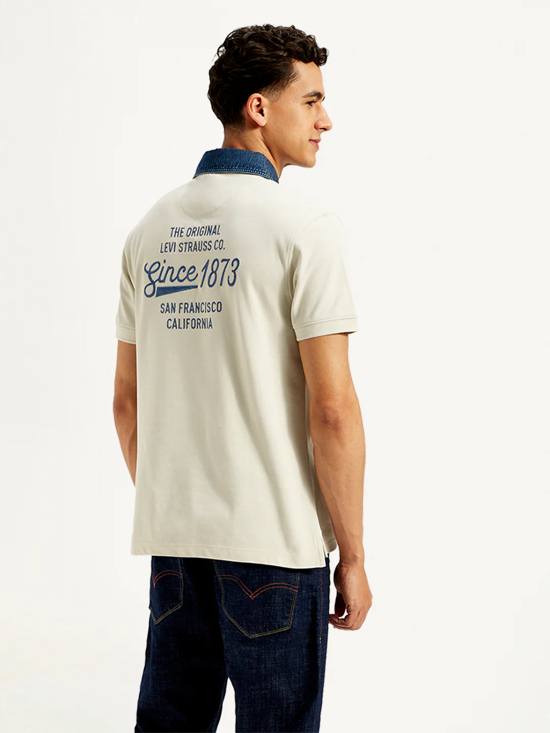 Men's Typographic Print Slim Fit Polo T-Shirt - Image 3