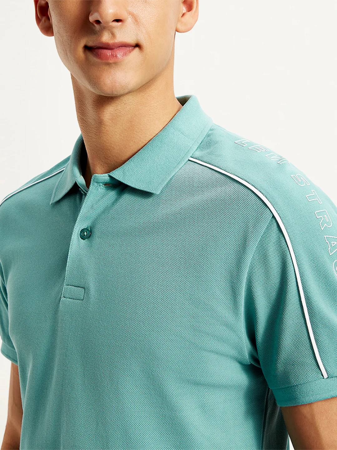 Men's Typographic Print Slim Fit Polo T-Shirt - Image 5