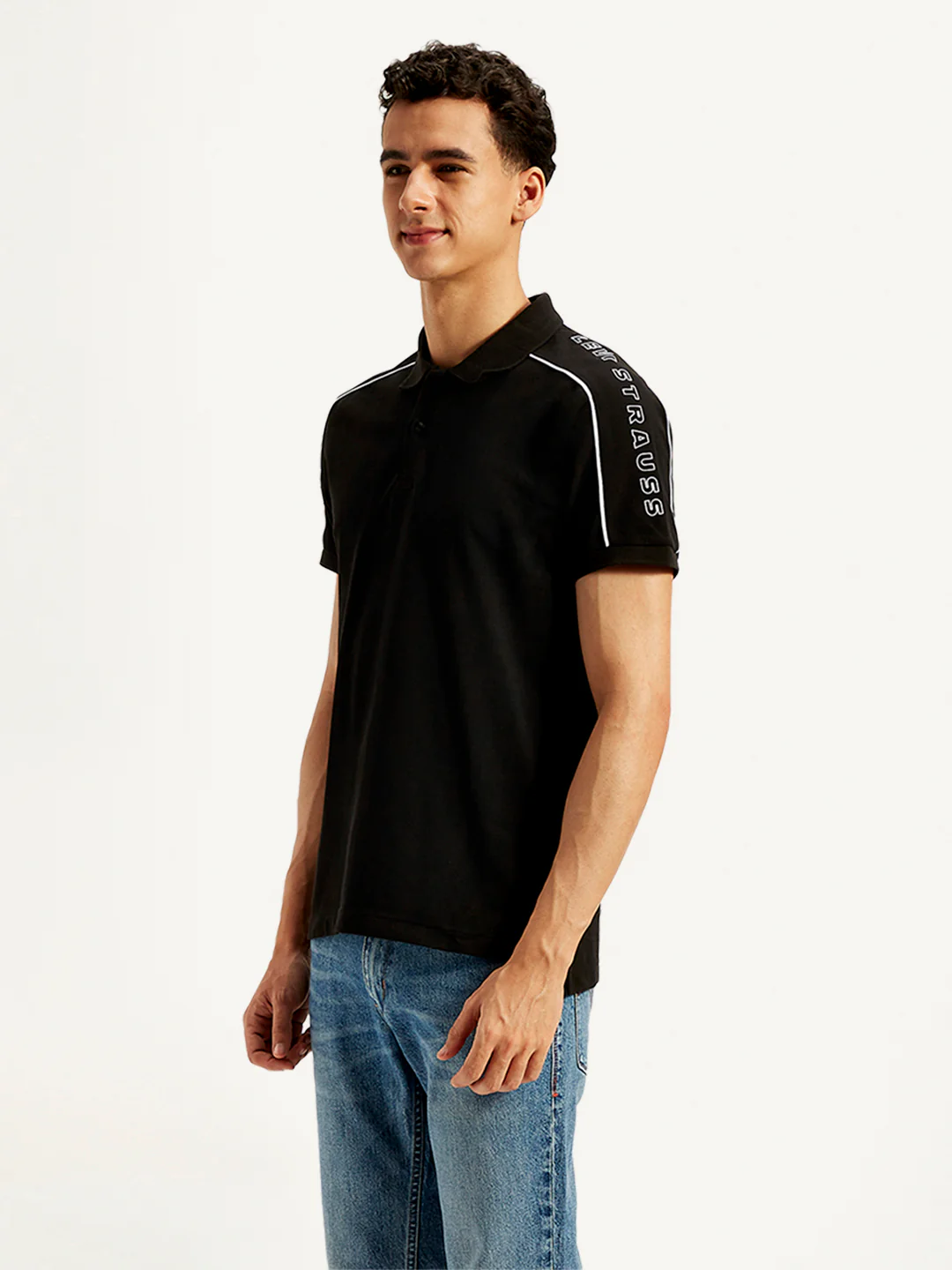 Men's Typographic Print Slim Fit Polo T-Shirt - Image 4