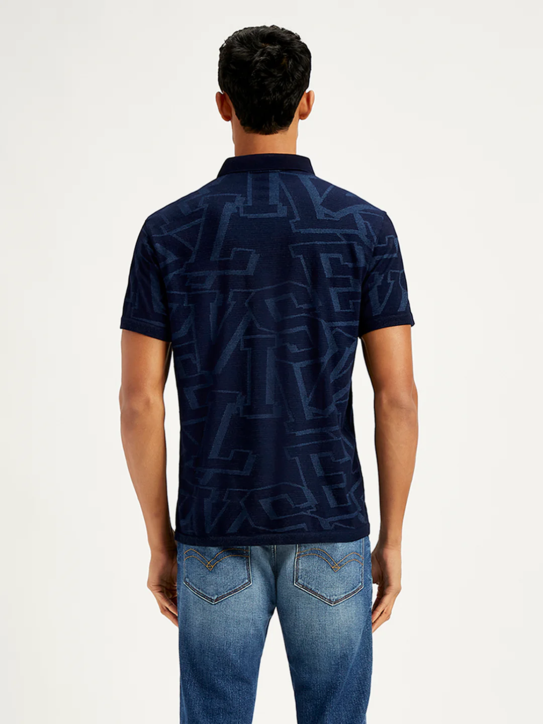 Men's Typographic Print Slim Fit Polo T-Shirt - Image 2